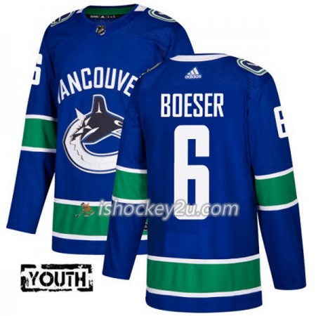 Børn NHL Vancouver Canucks Trøje Brock Boeser 6 Adidas 2017-2018 Blå Authentic